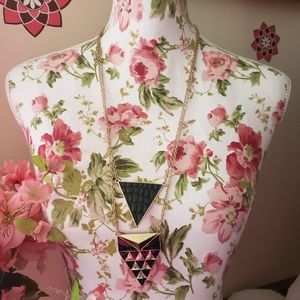 Gold triangle necklace